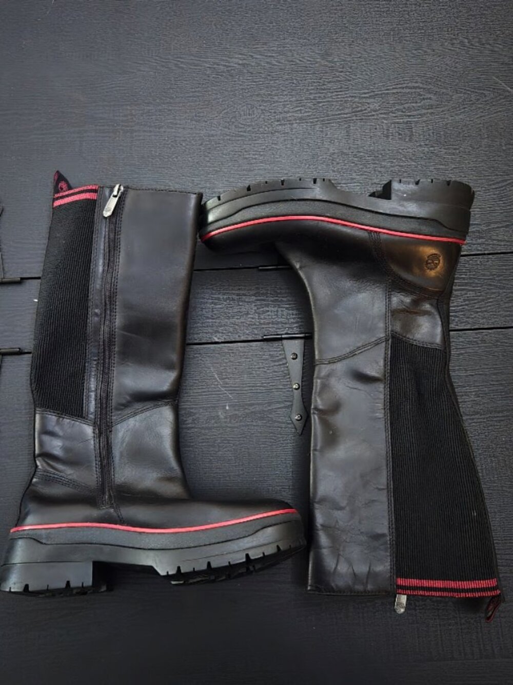 Timberland sz 8 Malynn Waterproof Tall leather black boots